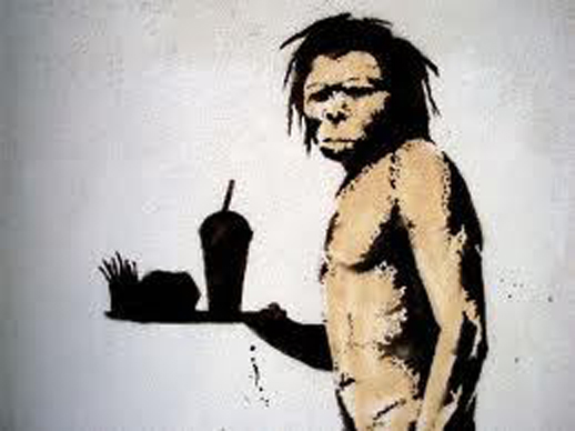 caveman and fast-food